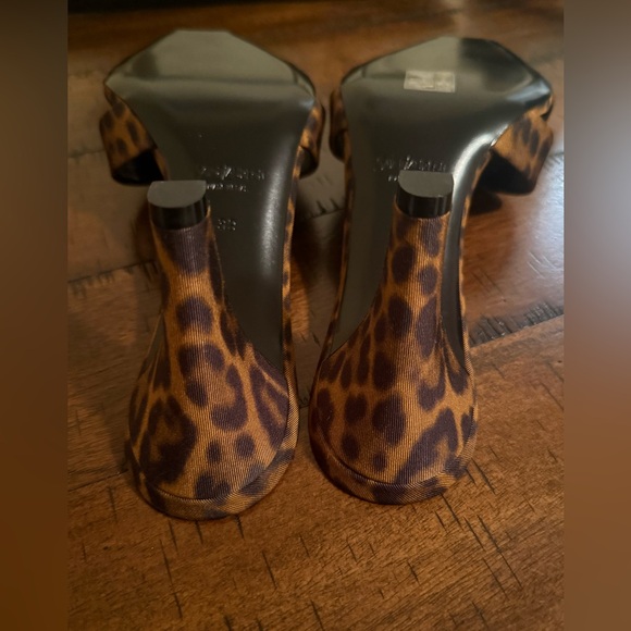 Saint Laurent Women's Jill Leopard Mules - Picture 8 of 10
